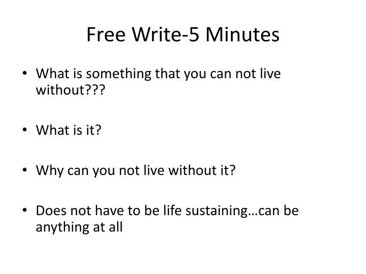 free write 5 minutes