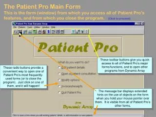 The Patient Pro Main Form