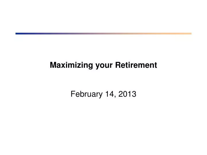 maximizing your retirement