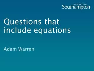 Questions that include equations