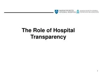 The Role of Hospital Transparency