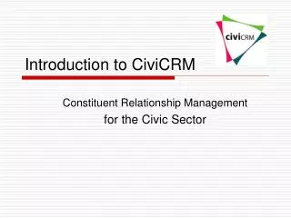 Introduction to CiviCRM