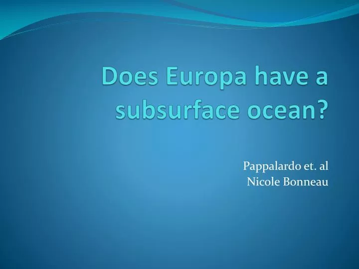does europa have a subsurface ocean
