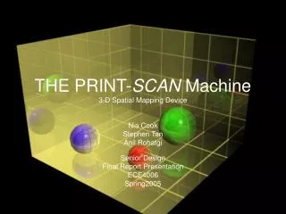 THE PRINT- SCAN Machine 3-D Spatial Mapping Device