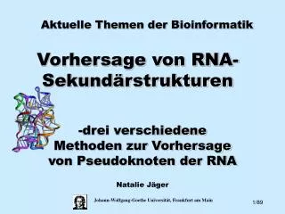 vorhersage von rna sekund rstrukturen