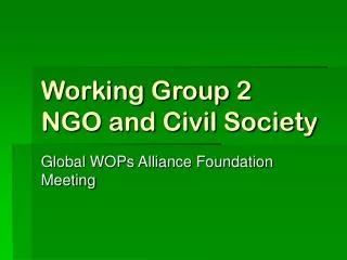Working Group 2 NGO and Civil Society