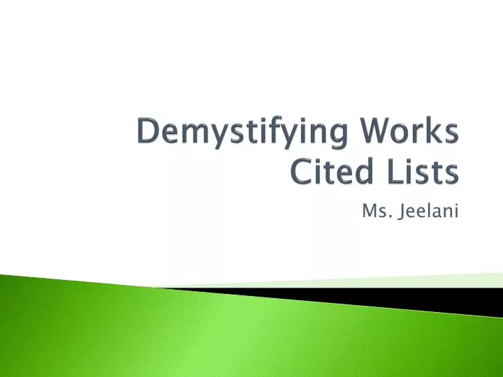 demystifying works cited lists