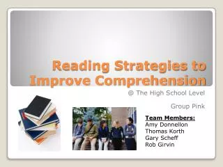 Reading Strategies to Improve Comprehension