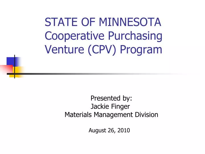 state of minnesota cooperative purchasing venture cpv program