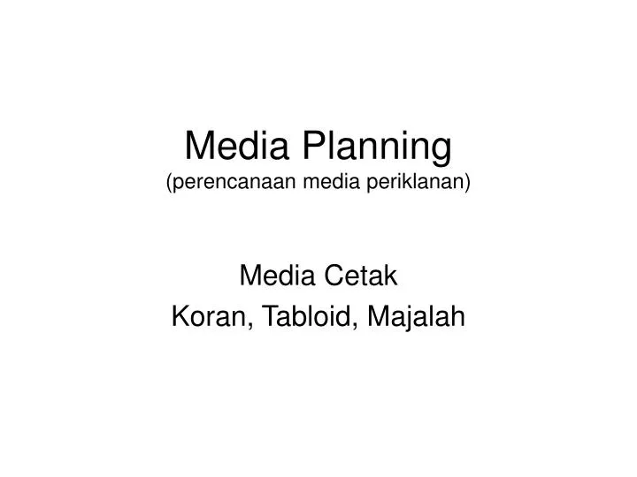 media planning perencanaan media periklanan