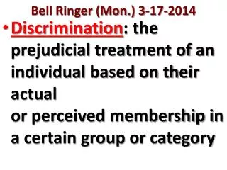 Bell Ringer (Mon.) 3-17-2014