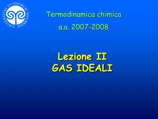 lezione ii gas ideali