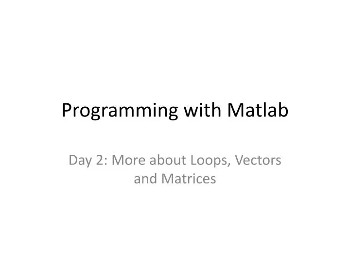 programming with matlab