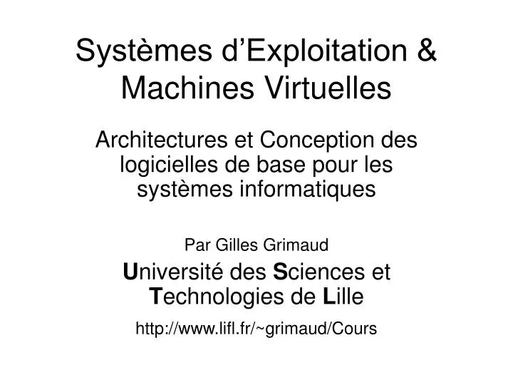 syst mes d exploitation machines virtuelles