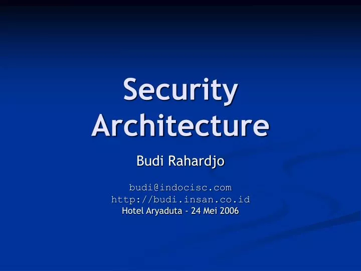 security architecture