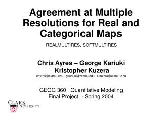 Agreement at Multiple Resolutions for Real and Categorical Maps