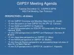 GIIPSY Meeting Agenda - slide 1