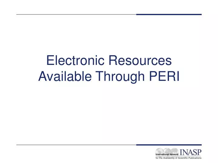electronic resources available through peri