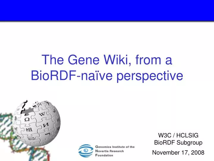 the gene wiki from a biordf na ve perspective