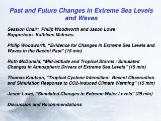 Past and Future Changes in Extreme Sea Levels and Waves