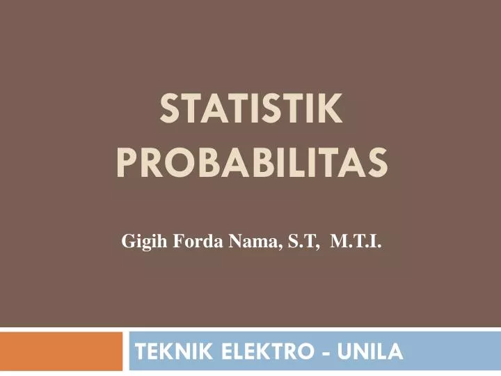 statistik probabilitas