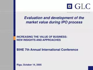 Evaluation and development of the market value during IPO process