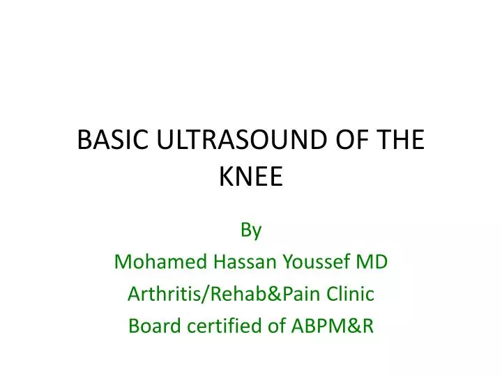 basic ultrasound of the knee