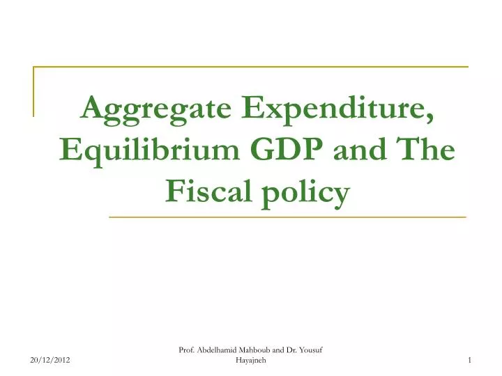 aggregate expenditure equilibrium gdp and the fiscal policy