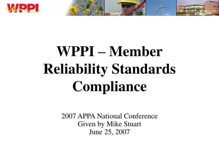 wppi member reliability standards compliance