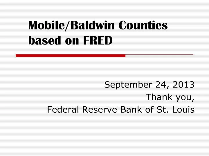 mobile baldwin counties based on fred