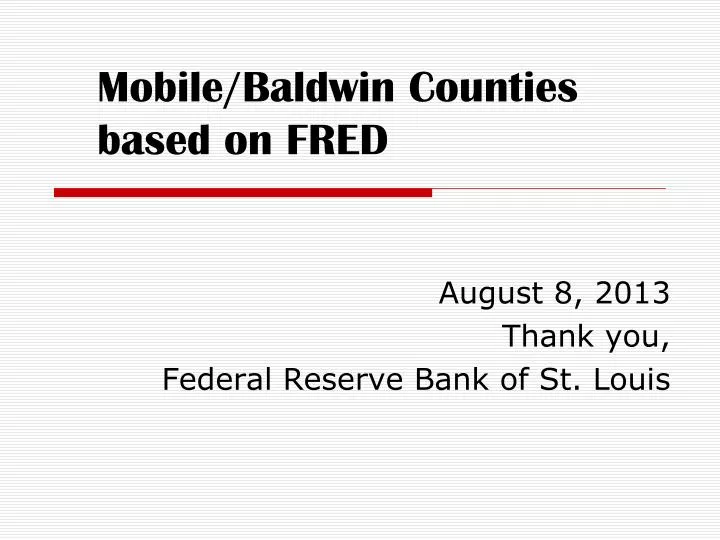 mobile baldwin counties based on fred