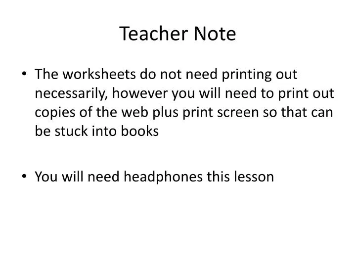 teacher note