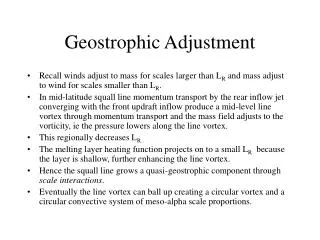 Geostrophic Adjustment