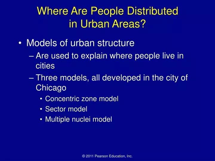 where are people distributed in urban areas