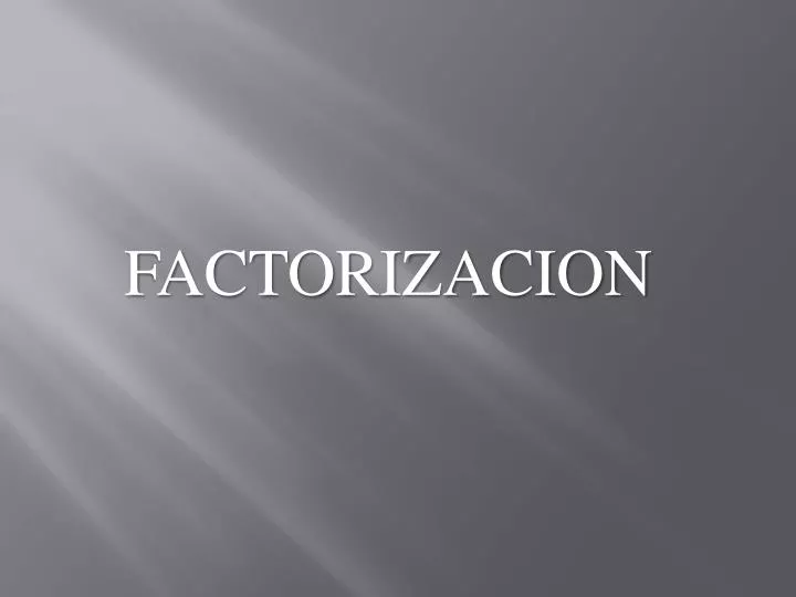 factorizacion