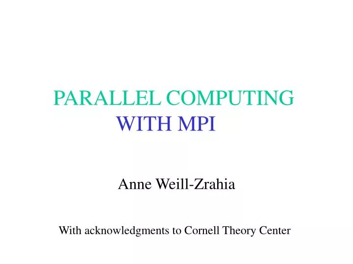 parallel computing with mpi