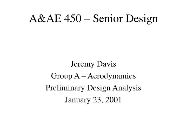a ae 450 senior design