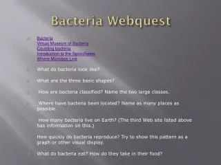 Bacteria Webquest