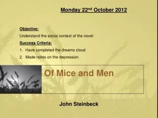 Of Mice and Men