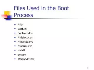 Files Used in the Boot Process
