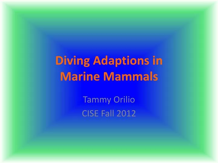 diving adaptions in marine mammals