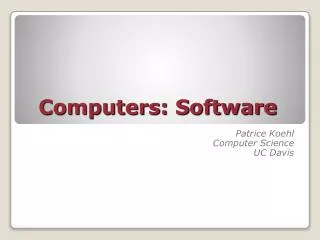 Computers: Software