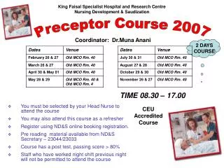 King Faisal Specialist Hospital and Research Centre Nursing Development &amp; Saudization