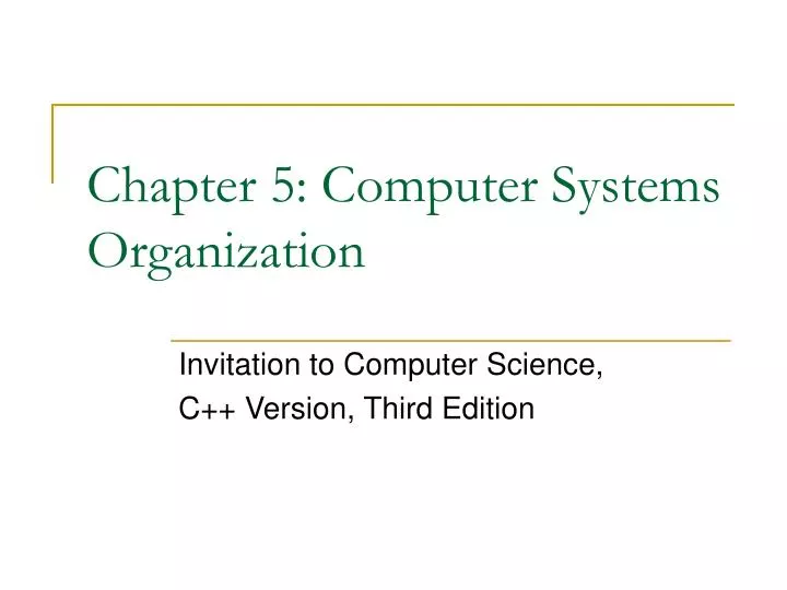 chapter 5 computer systems organization