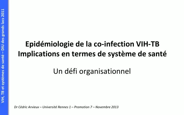 epid miologie de la co infection vih tb implications en termes de syst me de sant