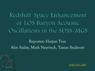 Redshift -Space Enhancement of LOS Baryon Acoustic Oscillations in the SDSS-MGS