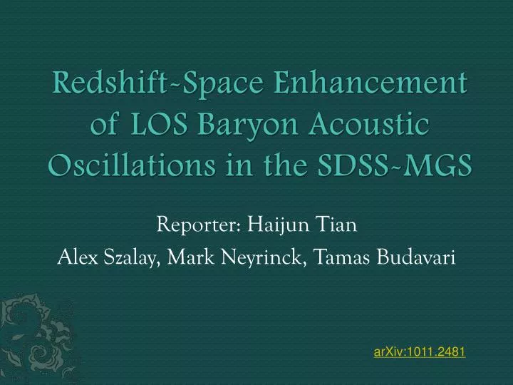 redshift space enhancement of los baryon acoustic oscillations in the sdss mgs