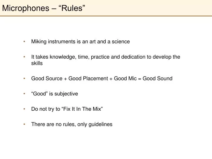 microphones rules