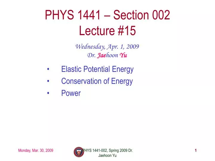 phys 1441 section 002 lecture 15