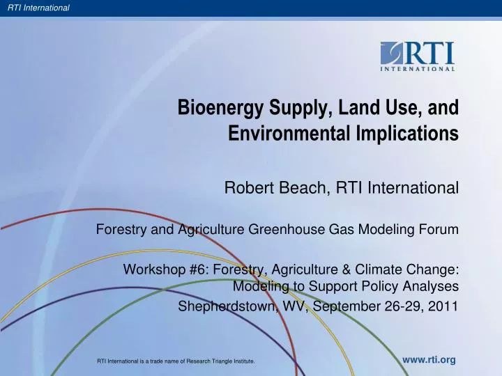 bioenergy supply land use and environmental implications